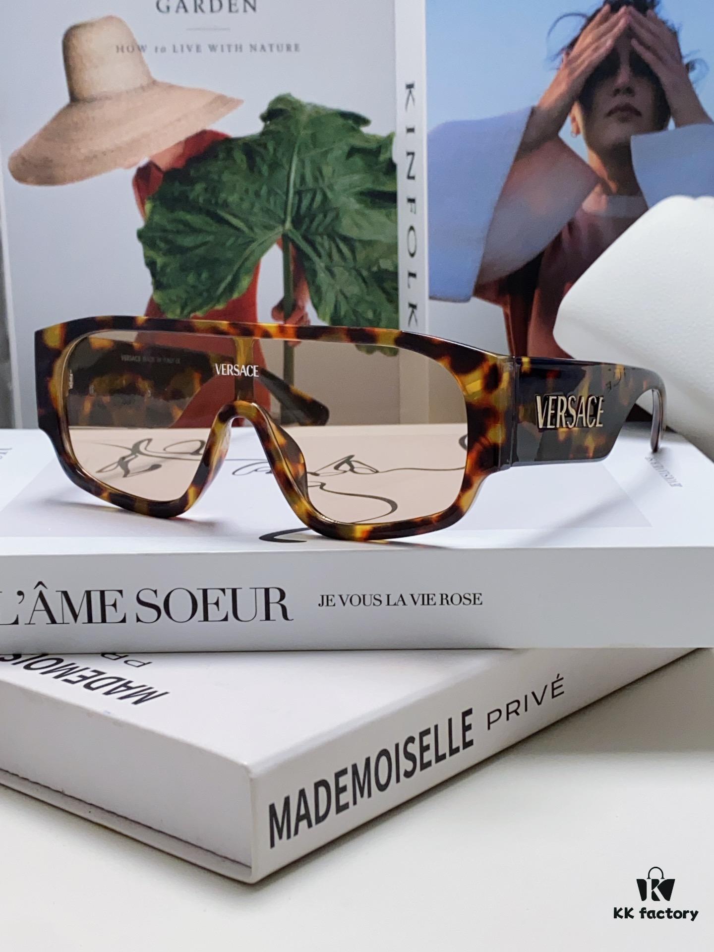 Versace 2024 New Arrival Sunglasses Unisex High-End One-Piece Aviator Eyewear for Driving