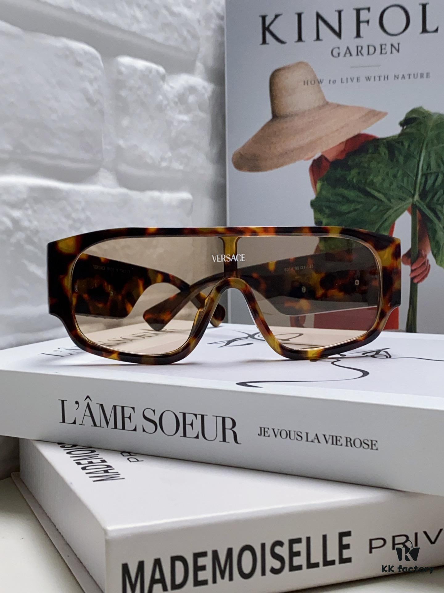 Versace 2024 New Arrival Sunglasses Unisex High-End One-Piece Aviator Eyewear for Driving