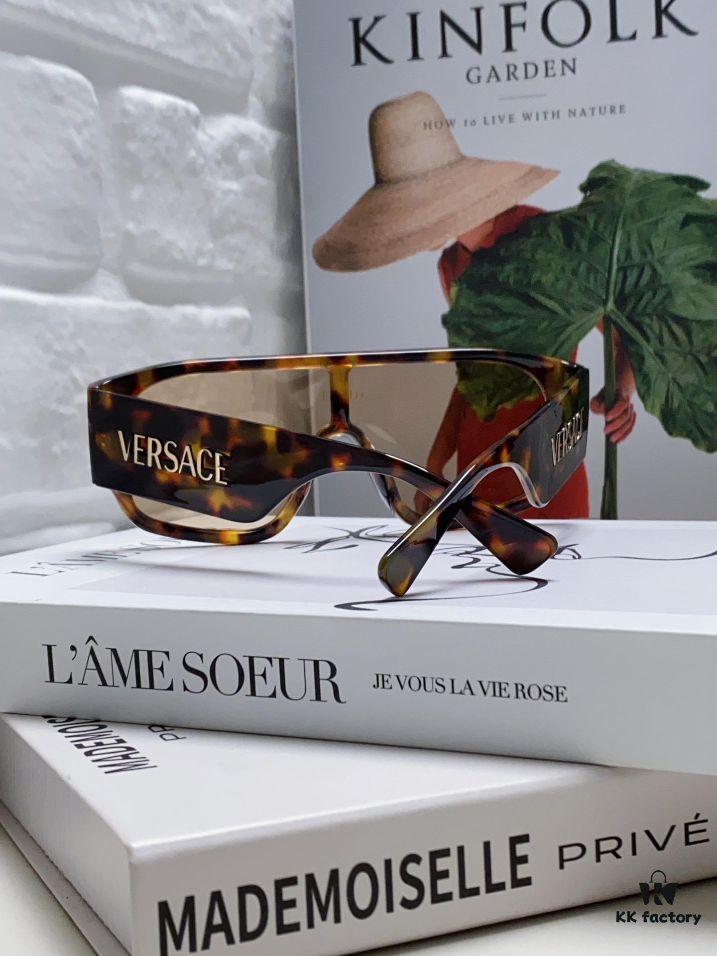 Versace 2024 New Arrival Sunglasses Unisex High-End One-Piece Aviator Eyewear for Driving