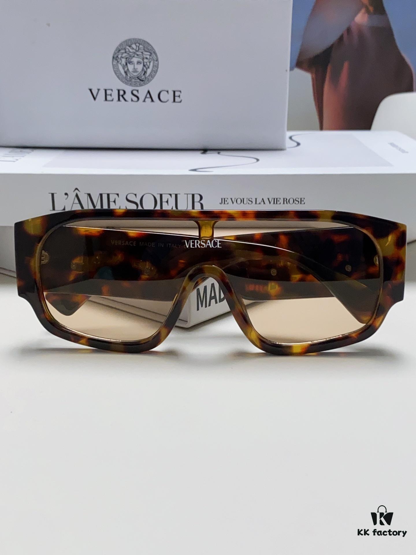 Versace 2024 New Arrival Sunglasses Unisex High-End One-Piece Aviator Eyewear for Driving