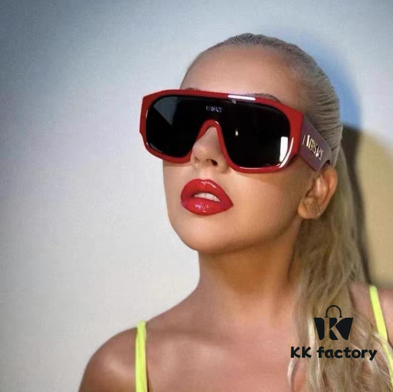 Versace 2024 New Arrival Sunglasses Unisex Premium One-Piece Aviator Goggles for Driving