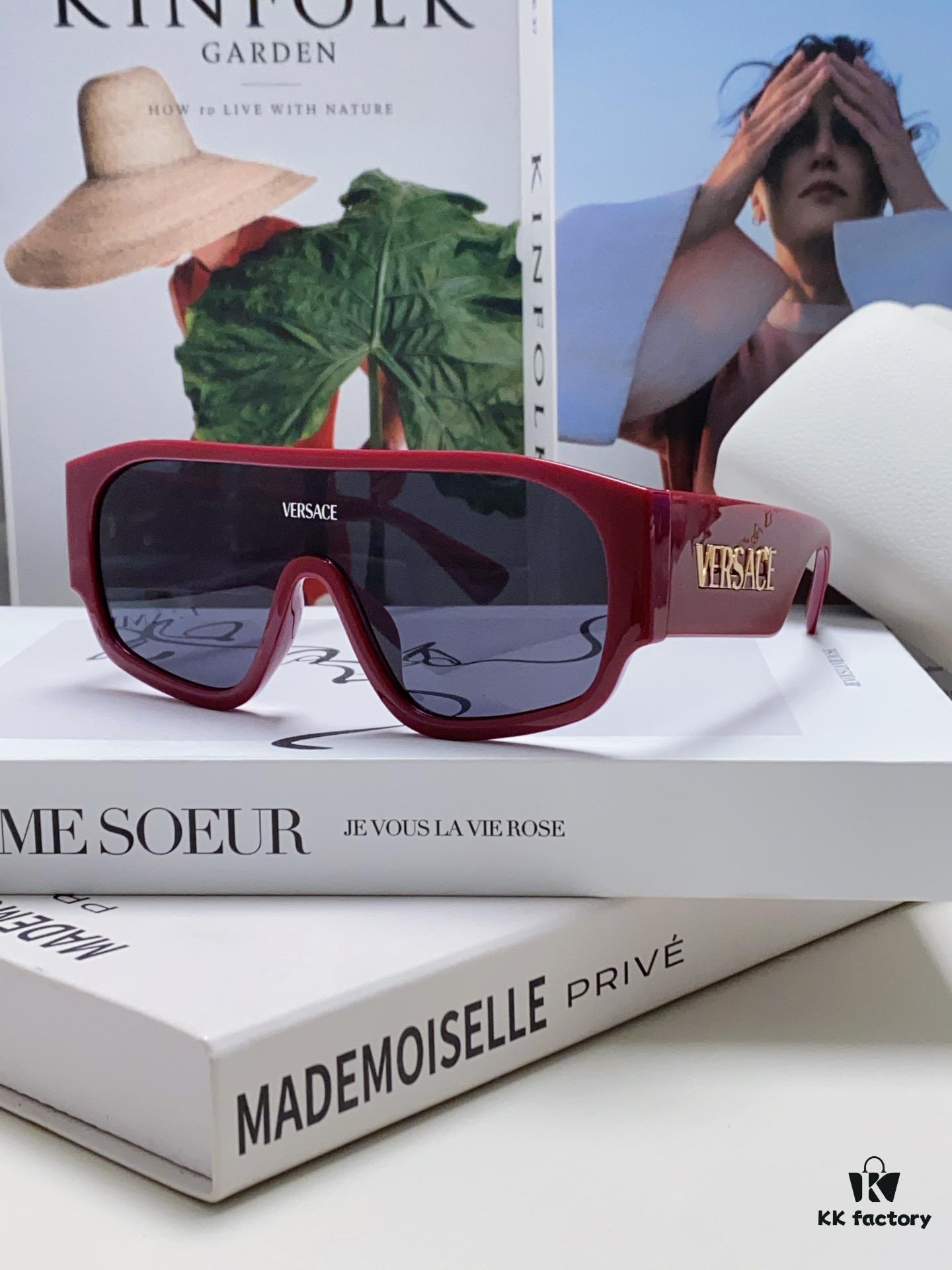 Versace 2024 New Arrival Sunglasses Unisex Premium One-Piece Aviator Goggles for Driving