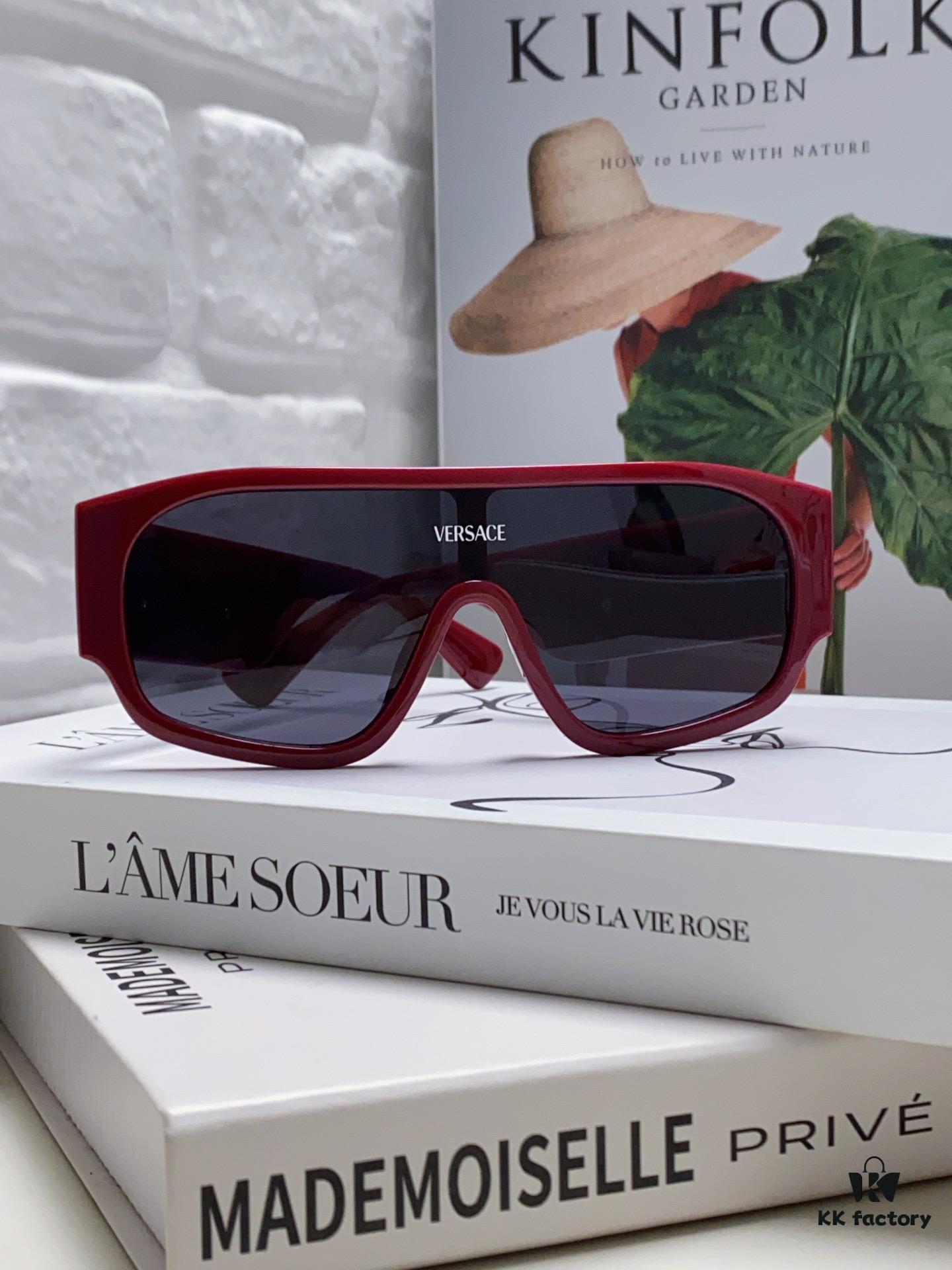 Versace 2024 New Arrival Sunglasses Unisex Premium One-Piece Aviator Goggles for Driving