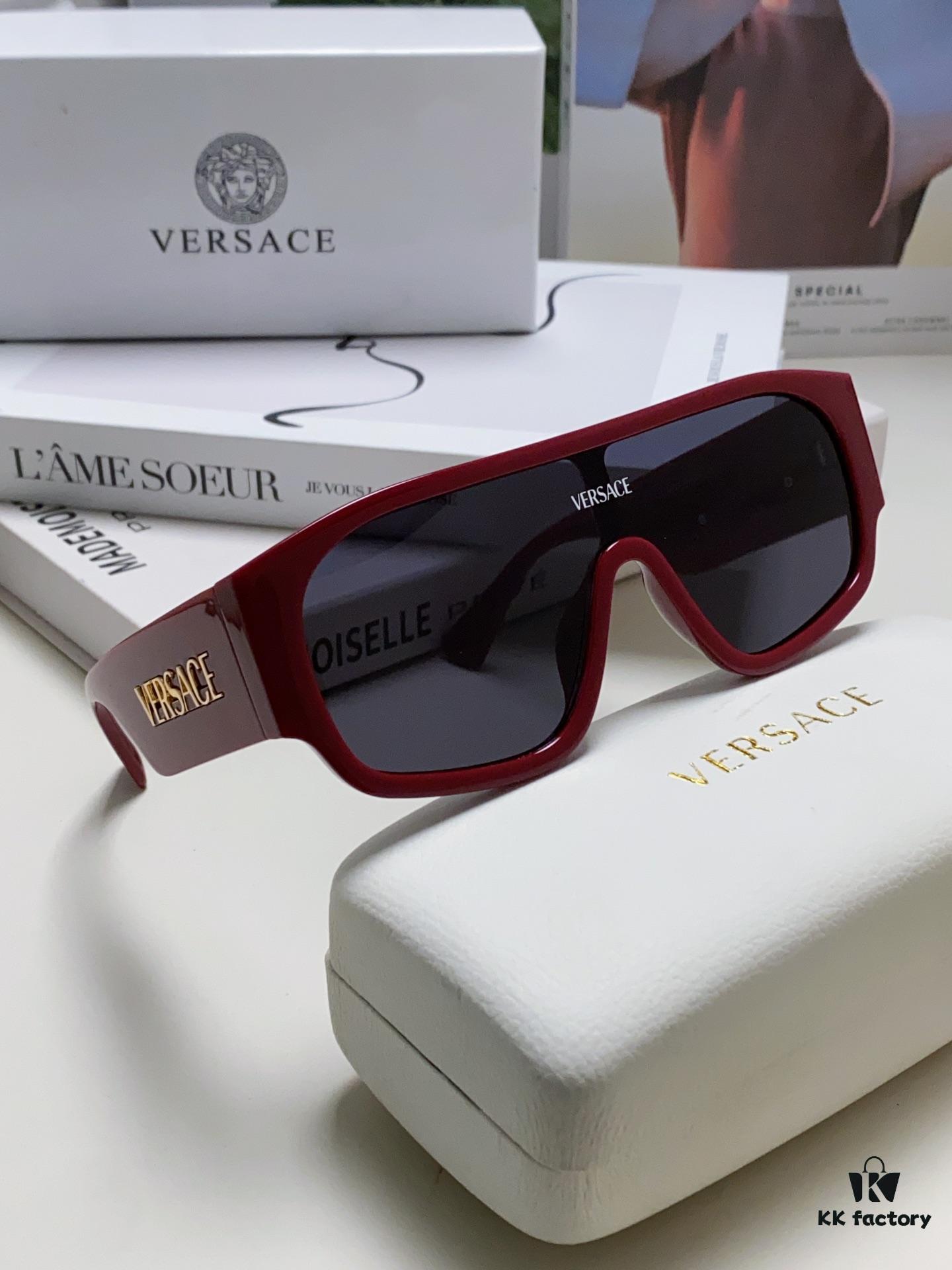 Versace 2024 New Arrival Sunglasses Unisex Premium One-Piece Aviator Goggles for Driving
