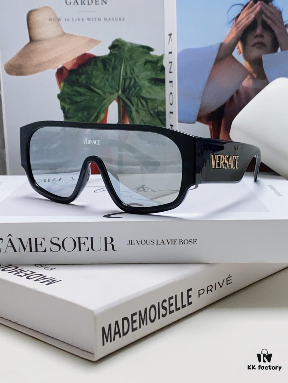 Versace 2024 New Arrival Sunglasses Unisex Premium One-Piece Pilot Sun Glasses for Driving 4439