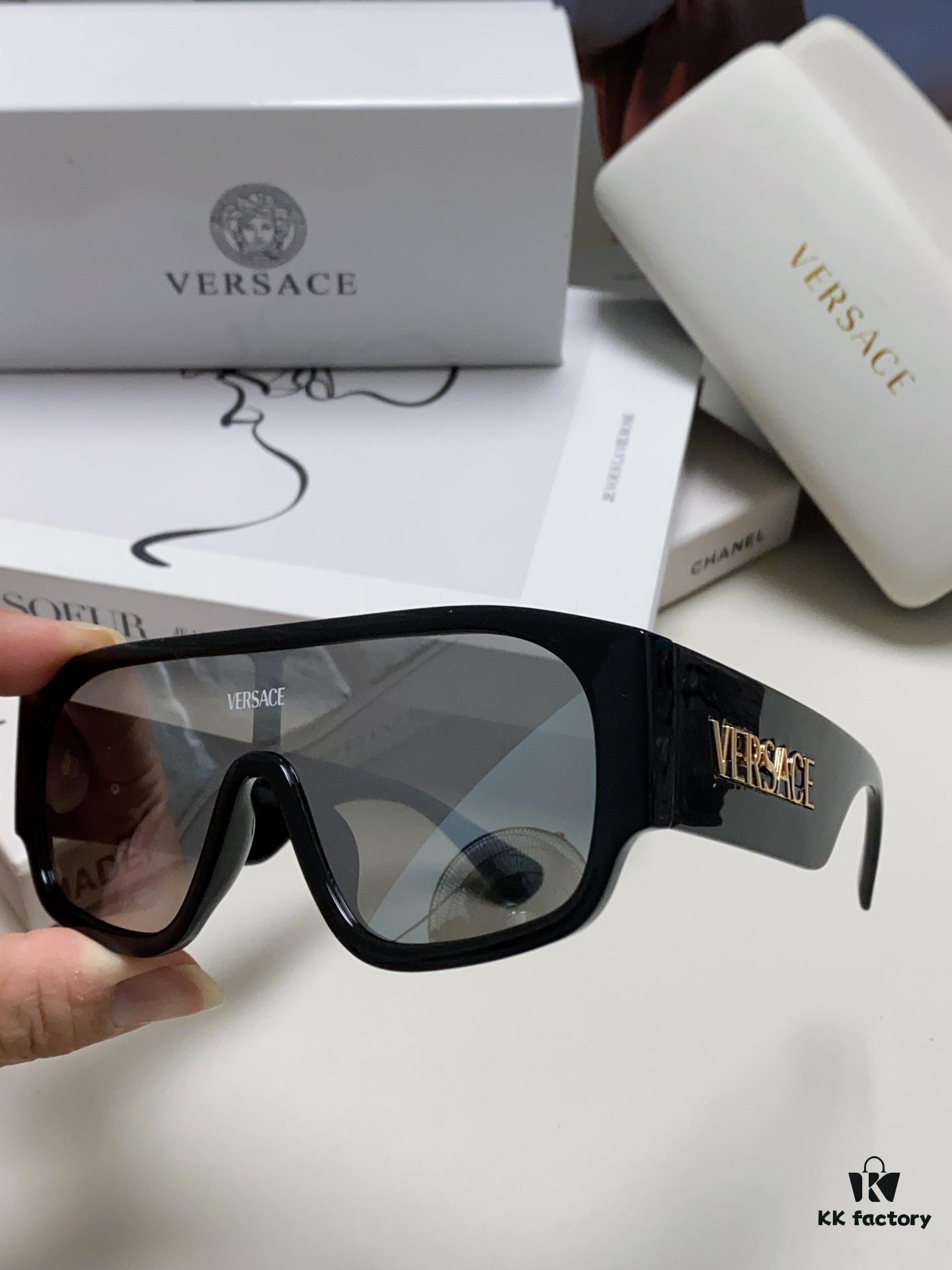 Versace 2024 New Arrival Sunglasses Unisex Premium One-Piece Pilot Sun Glasses for Driving 4439