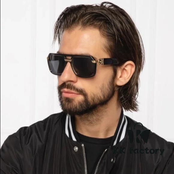 VERSACE Unisex Classic Black and Gold Sunglasses Fashion Couple Shades VE4399