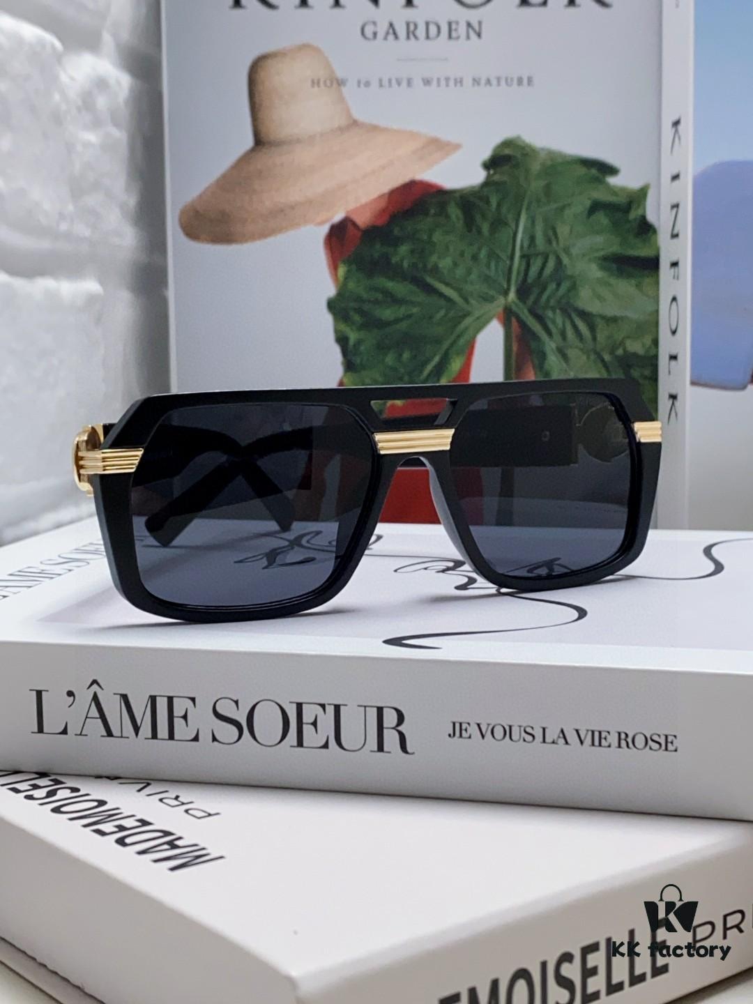 VERSACE Unisex Classic Black and Gold Sunglasses Fashion Couple Shades VE4399