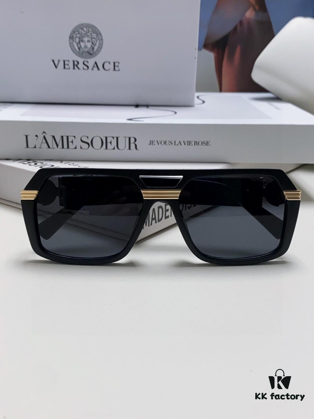 VERSACE Unisex Classic Black and Gold Sunglasses Fashion Couple Shades VE4399