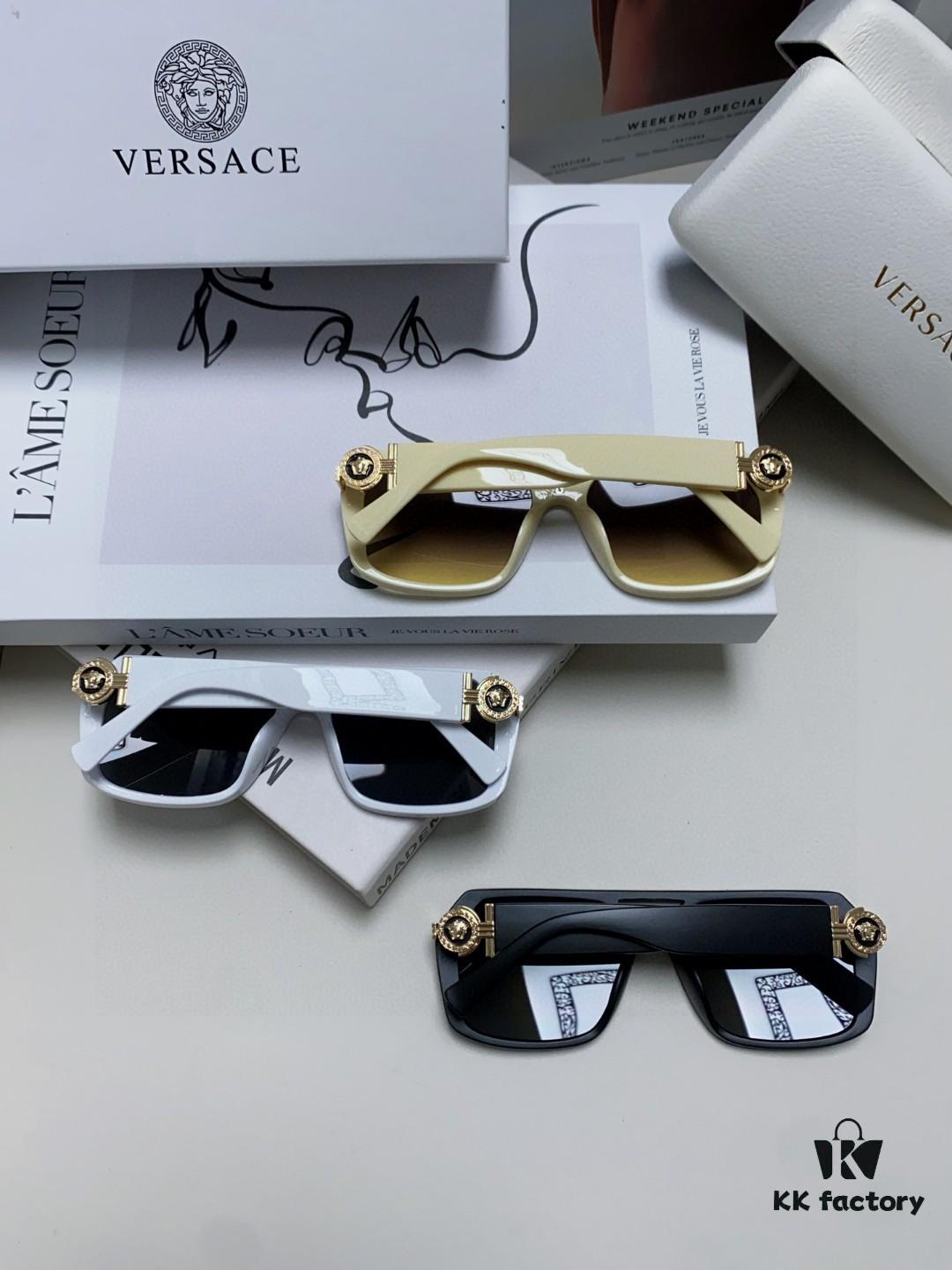 VERSACE Unisex Classic Black and Gold Sunglasses Fashion Couple Shades VE4399