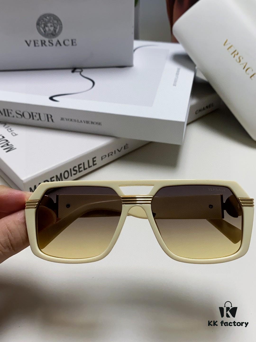 VERSACE Unisex Classic Black and Gold Sunglasses Fashion Couple Shades VE4399