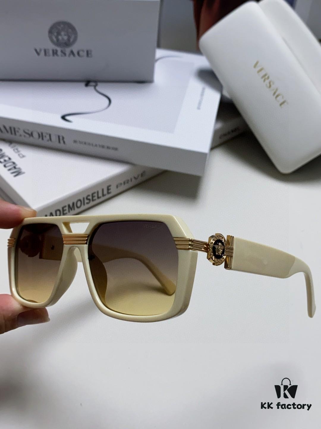 VERSACE Unisex Classic Black and Gold Sunglasses Fashion Couple Shades VE4399