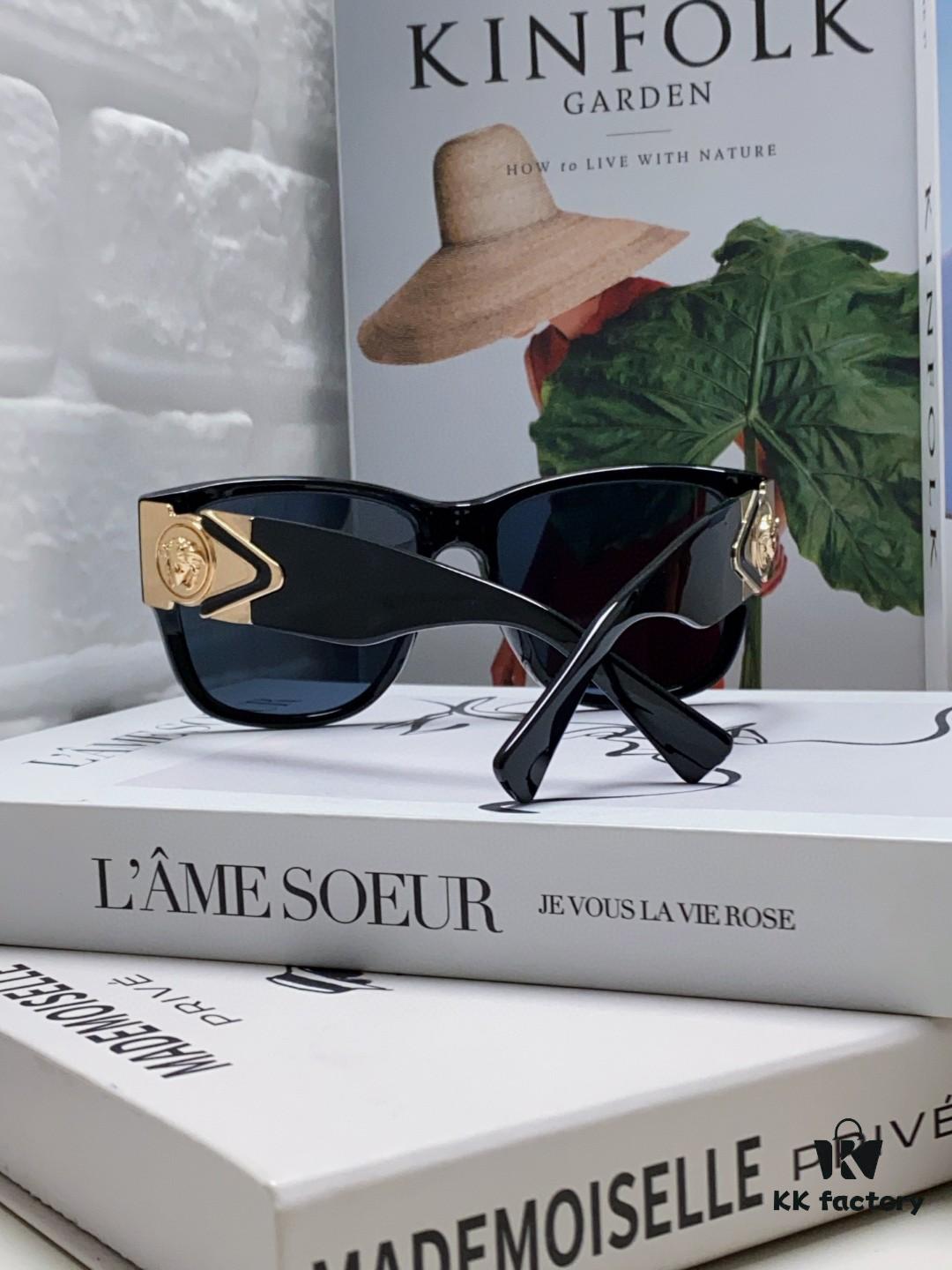 Versace 2024 Latest Hit Fashion Medusa Head Sunglasses, Trendy Oversized Retro Shades Unisex European and American Style