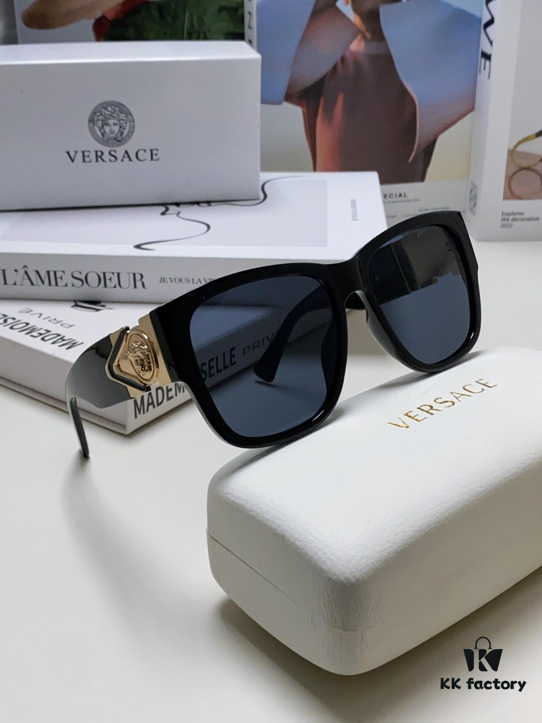 Versace 2024 Latest Hit Fashion Medusa Head Sunglasses, Trendy Oversized Retro Shades Unisex European and American Style
