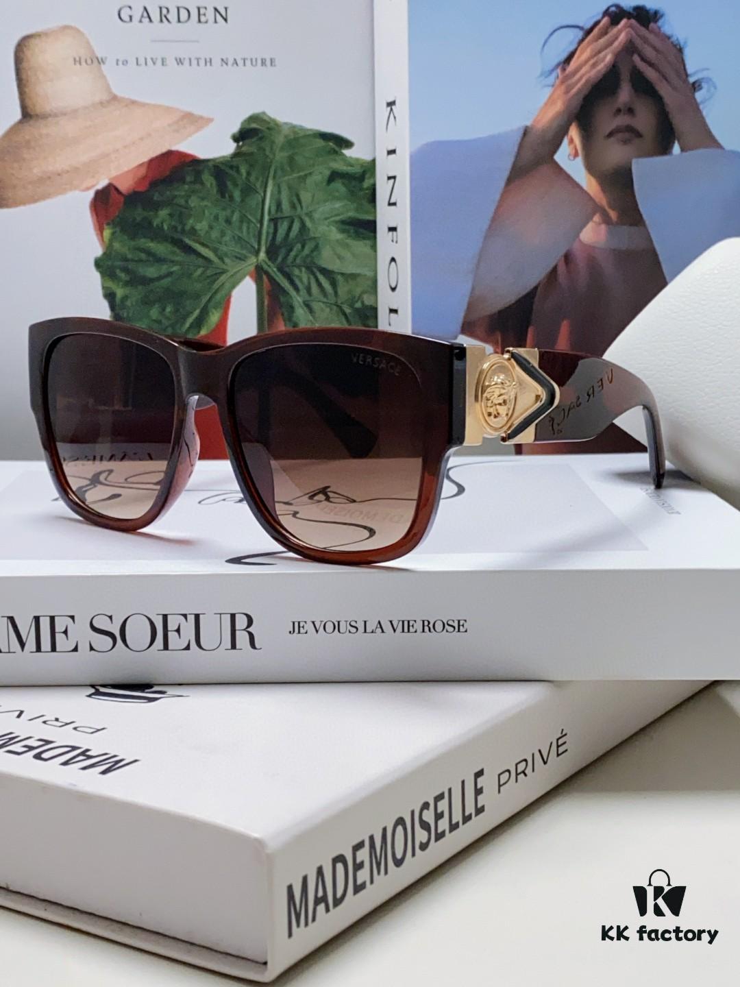 Versace 2024 Latest Hit Fashion Medusa Head Sunglasses, Trendy Oversized Retro Sun Glasses for Men and Women