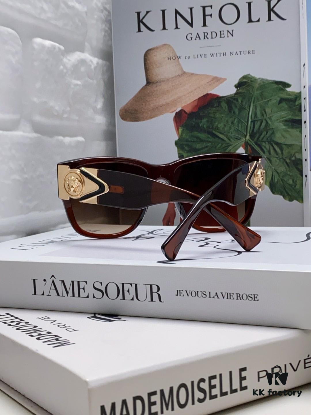 Versace 2024 Latest Hit Fashion Medusa Head Sunglasses, Trendy Oversized Retro Sun Glasses for Men and Women