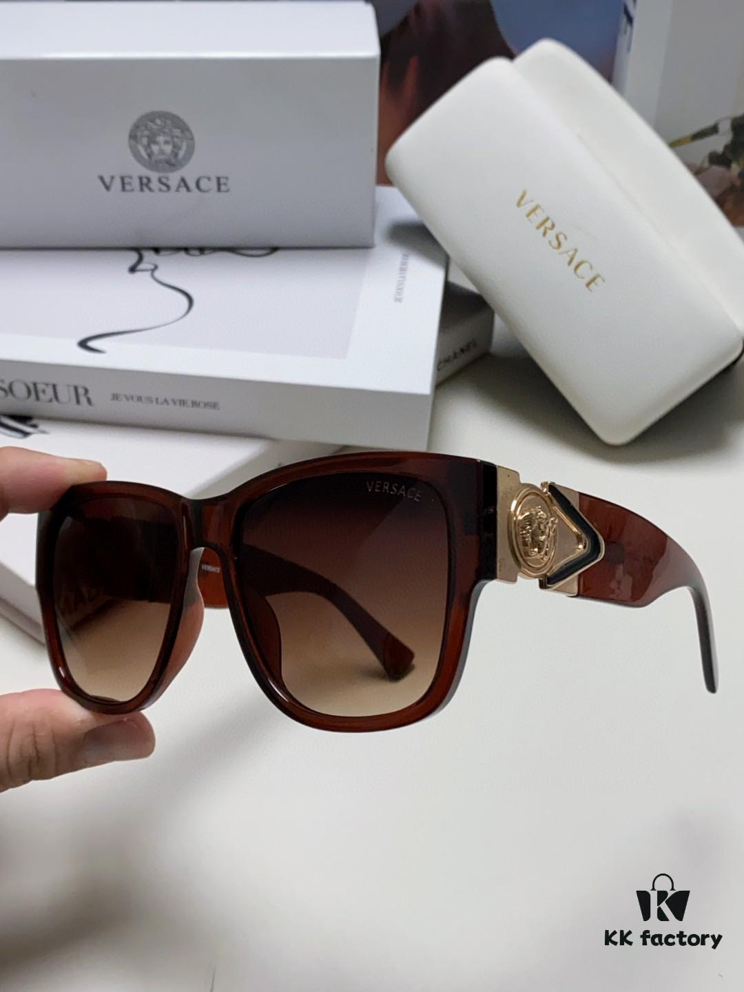 Versace 2024 Latest Hit Fashion Medusa Head Sunglasses, Trendy Oversized Retro Sun Glasses for Men and Women