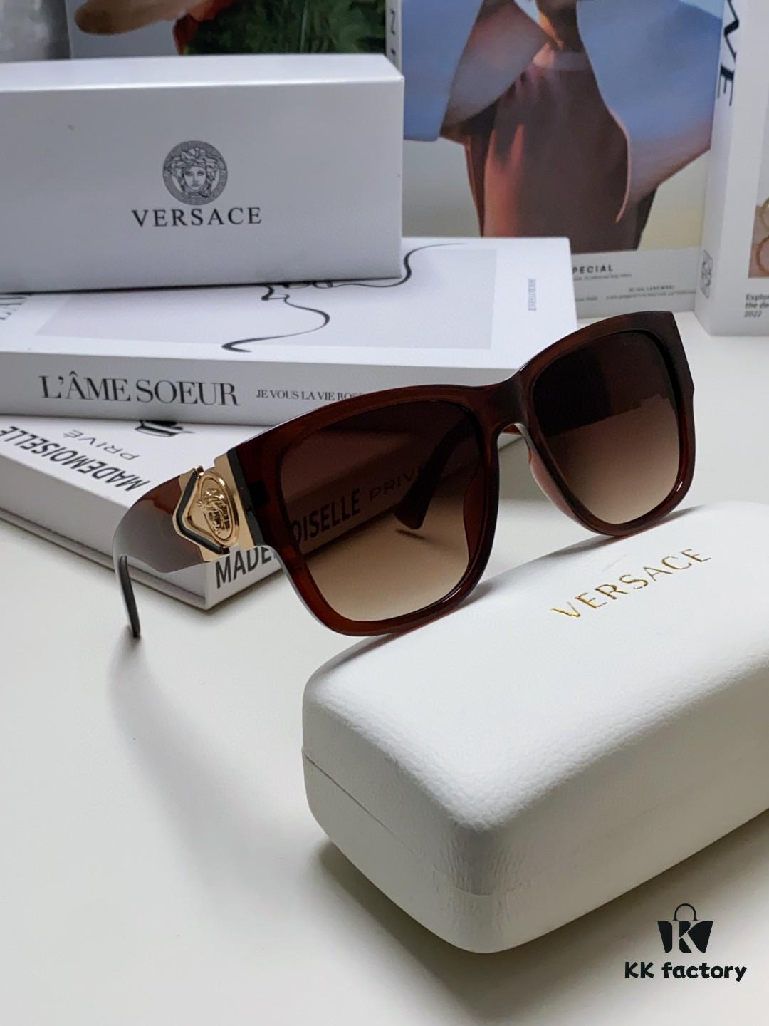 Versace 2024 Latest Hit Fashion Medusa Head Sunglasses, Trendy Oversized Retro Sun Glasses for Men and Women