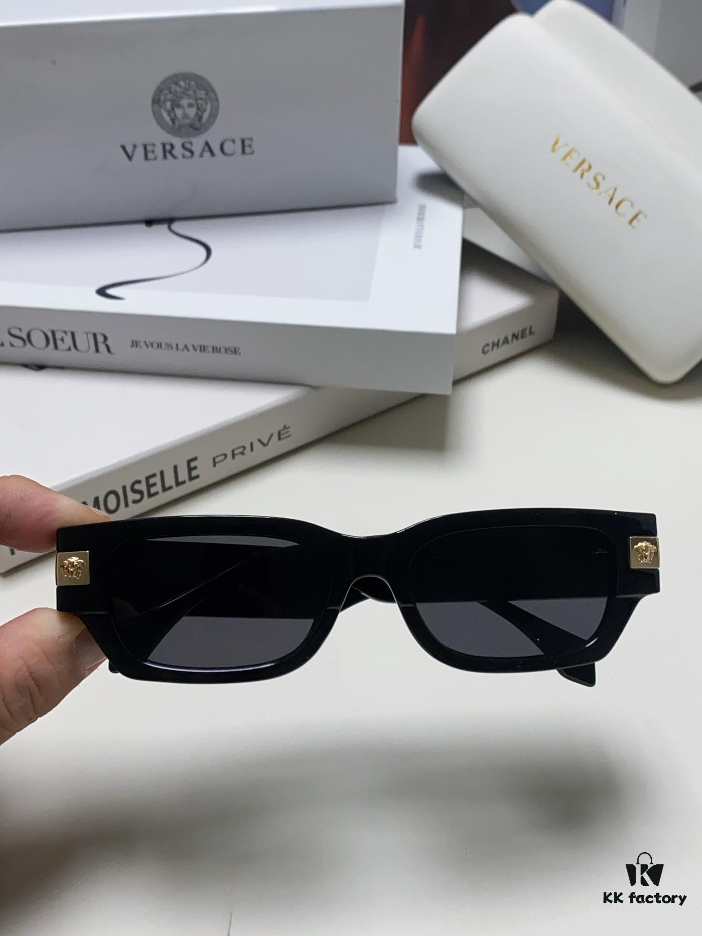 VERSACE/Verace 2024 New Classic Top Sunglasses, Rectangular Color-Block Street-Chic Unisex Eyewear 0VE4465F