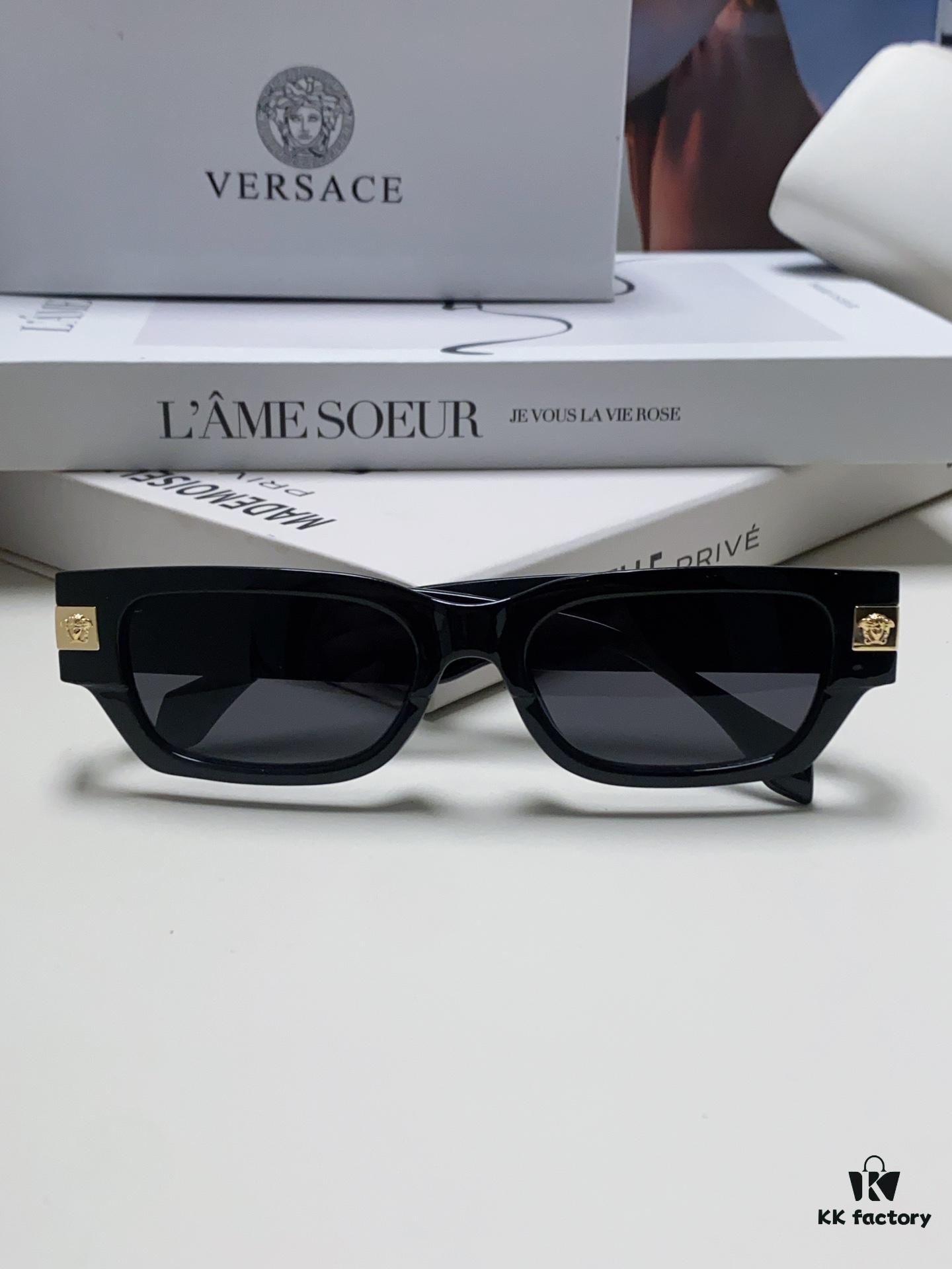 VERSACE/Verace 2024 New Classic Top Sunglasses, Rectangular Color-Block Street-Chic Unisex Eyewear 0VE4465F