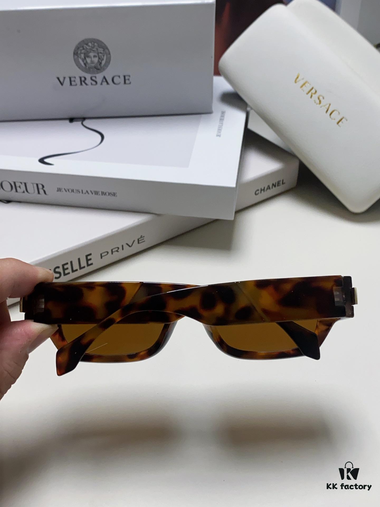 VERSACE 2024 New Classic Top Sunglasses, Rectangular Color-Block Street Style Unisex Eyewear
