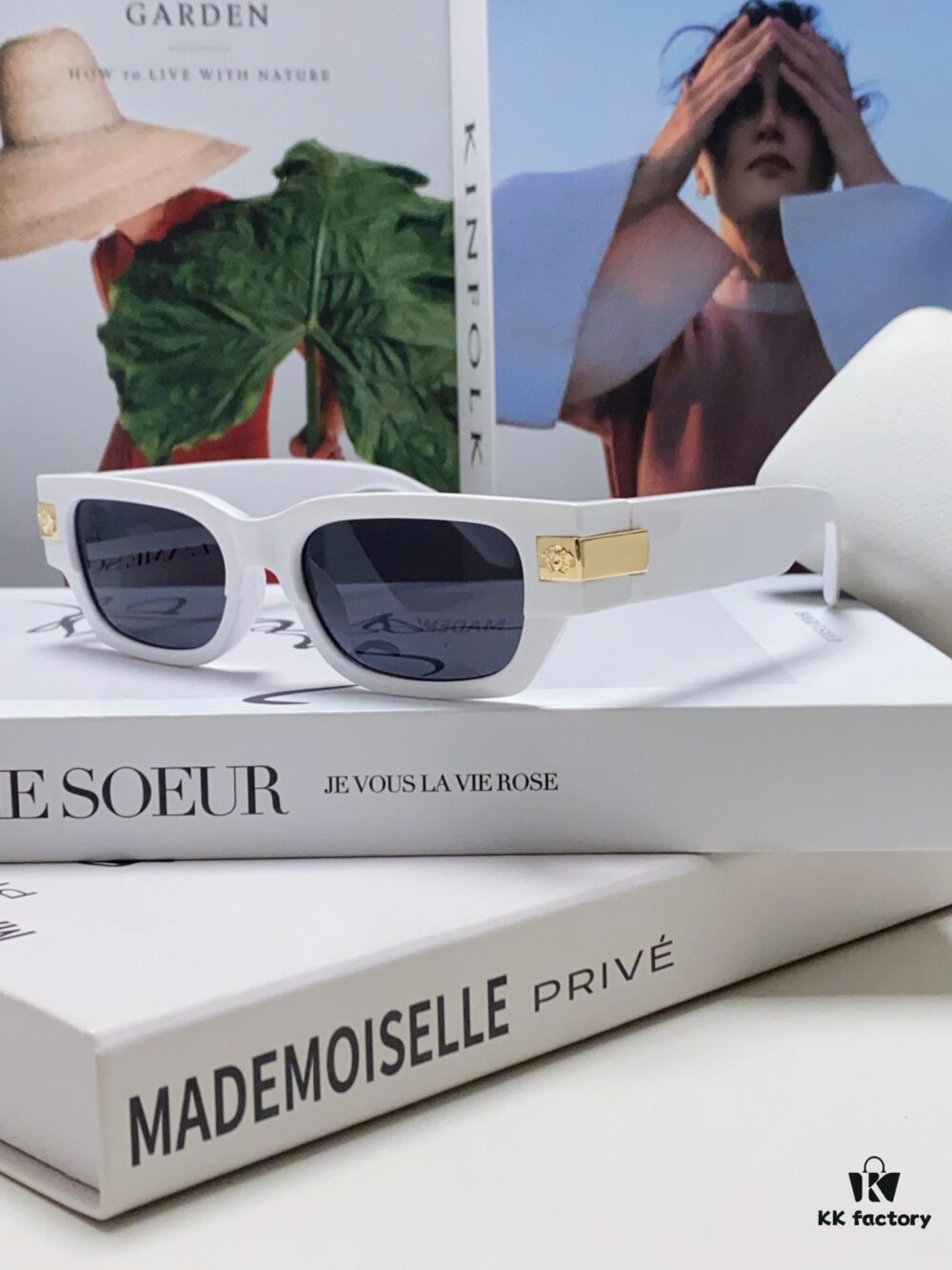 VERSACE 2024 New Classic Top Sunglasses, Rectangular Frame Color-Block Streetwear Unisex Eyewear 0VE4465F