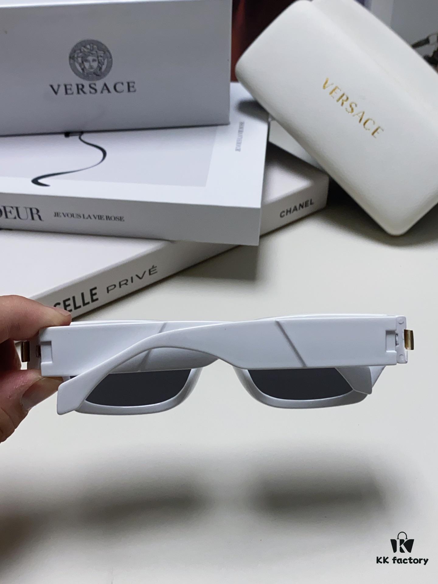VERSACE 2024 New Classic Top Sunglasses, Rectangular Frame Color-Block Streetwear Unisex Eyewear 0VE4465F