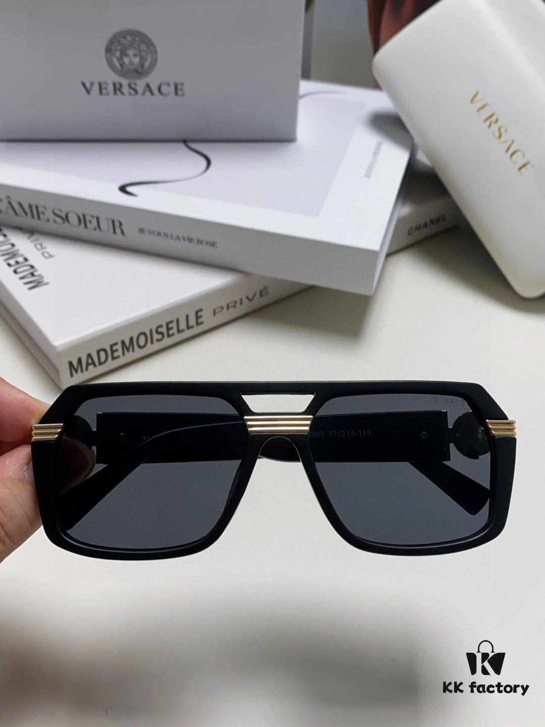 VERSACE Unisex Classic Black and Gold Sunglasses Fashion Couple Shades VE4399