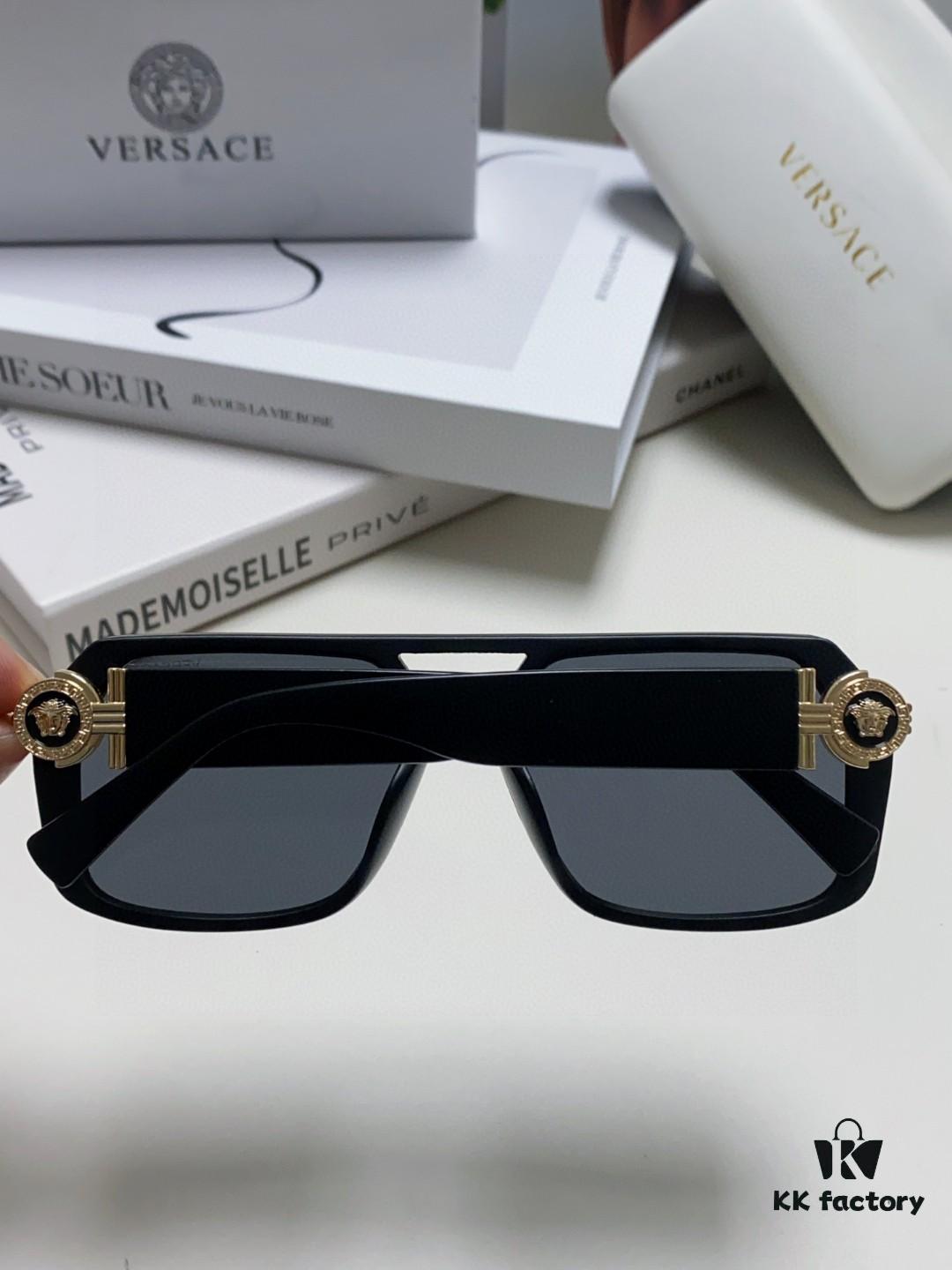 VERSACE Unisex Classic Black and Gold Sunglasses Fashion Couple Shades VE4399