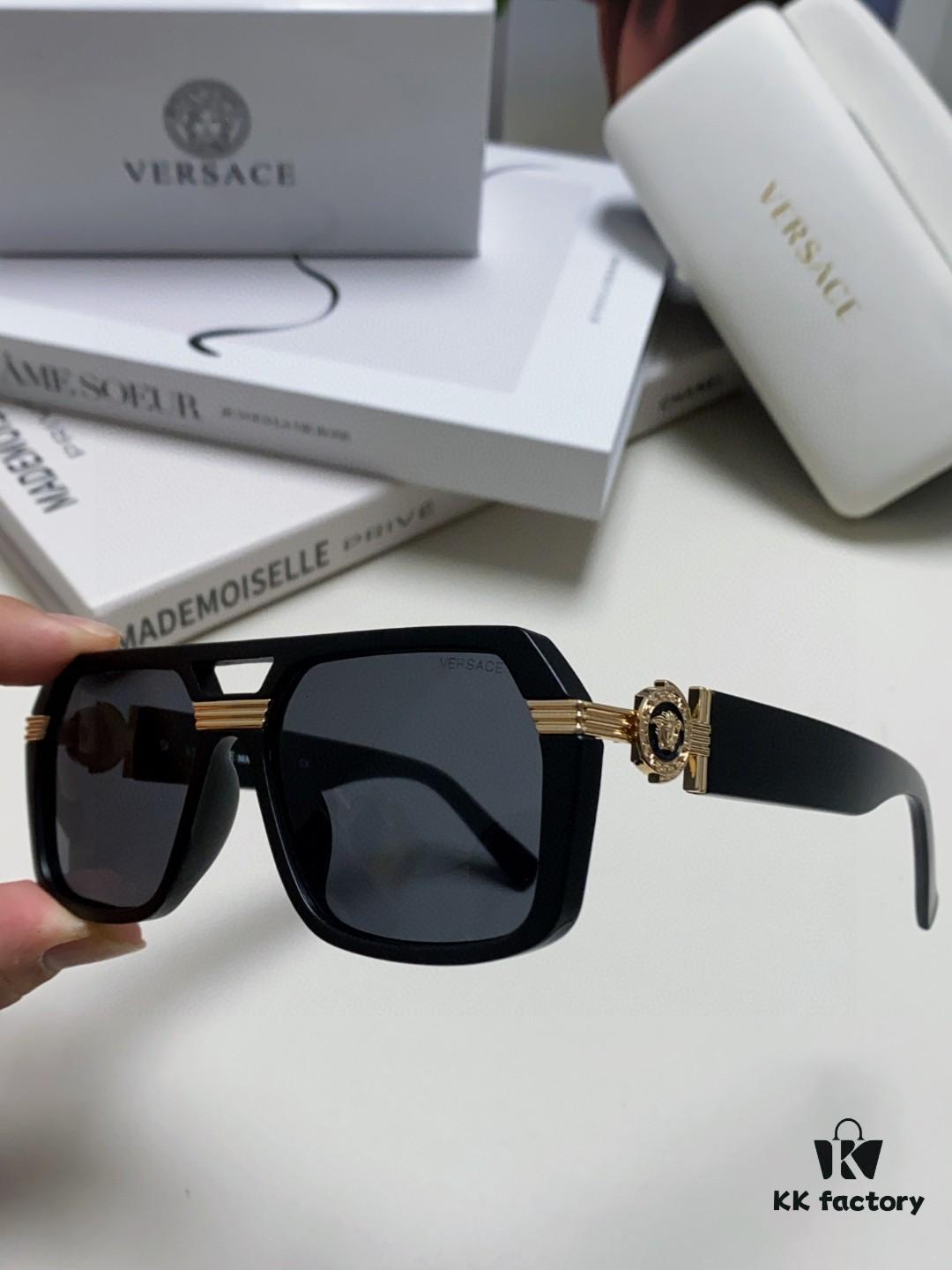 VERSACE Unisex Classic Black and Gold Sunglasses Fashion Couple Shades VE4399