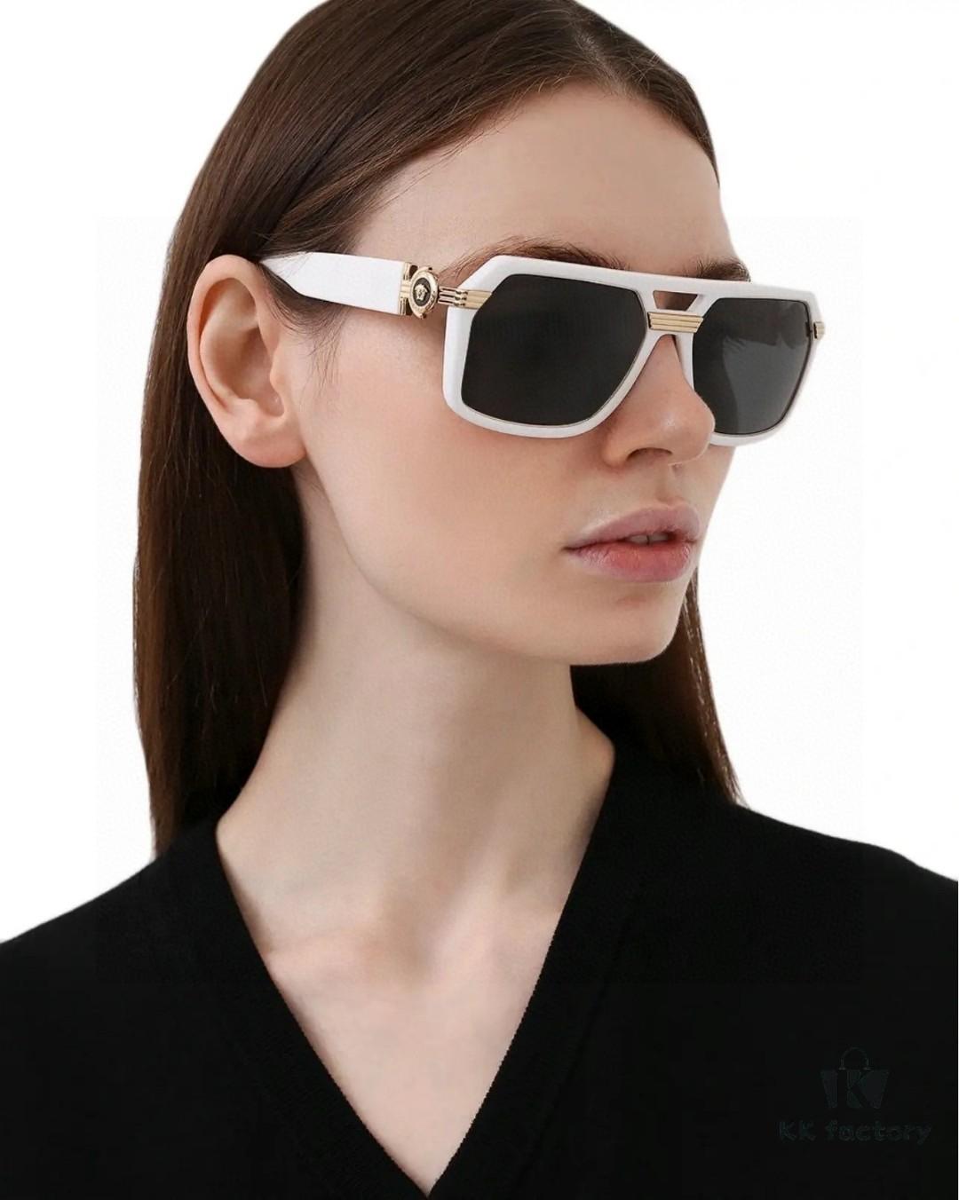 VERSACE Unisex Classic Black and Gold Sunglasses Fashion Couple Shades VE4399