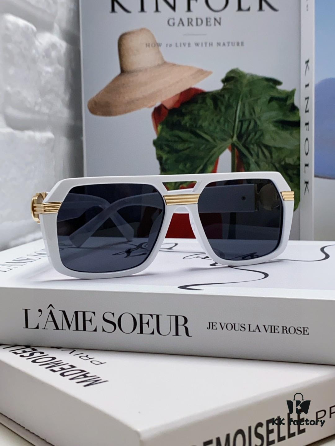 VERSACE Unisex Classic Black and Gold Sunglasses Fashion Couple Shades VE4399