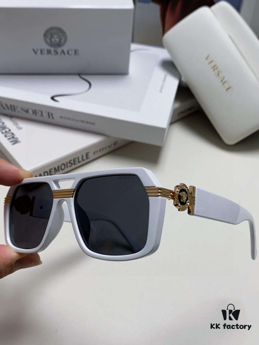 VERSACE Unisex Classic Black and Gold Sunglasses Fashion Couple Shades VE4399