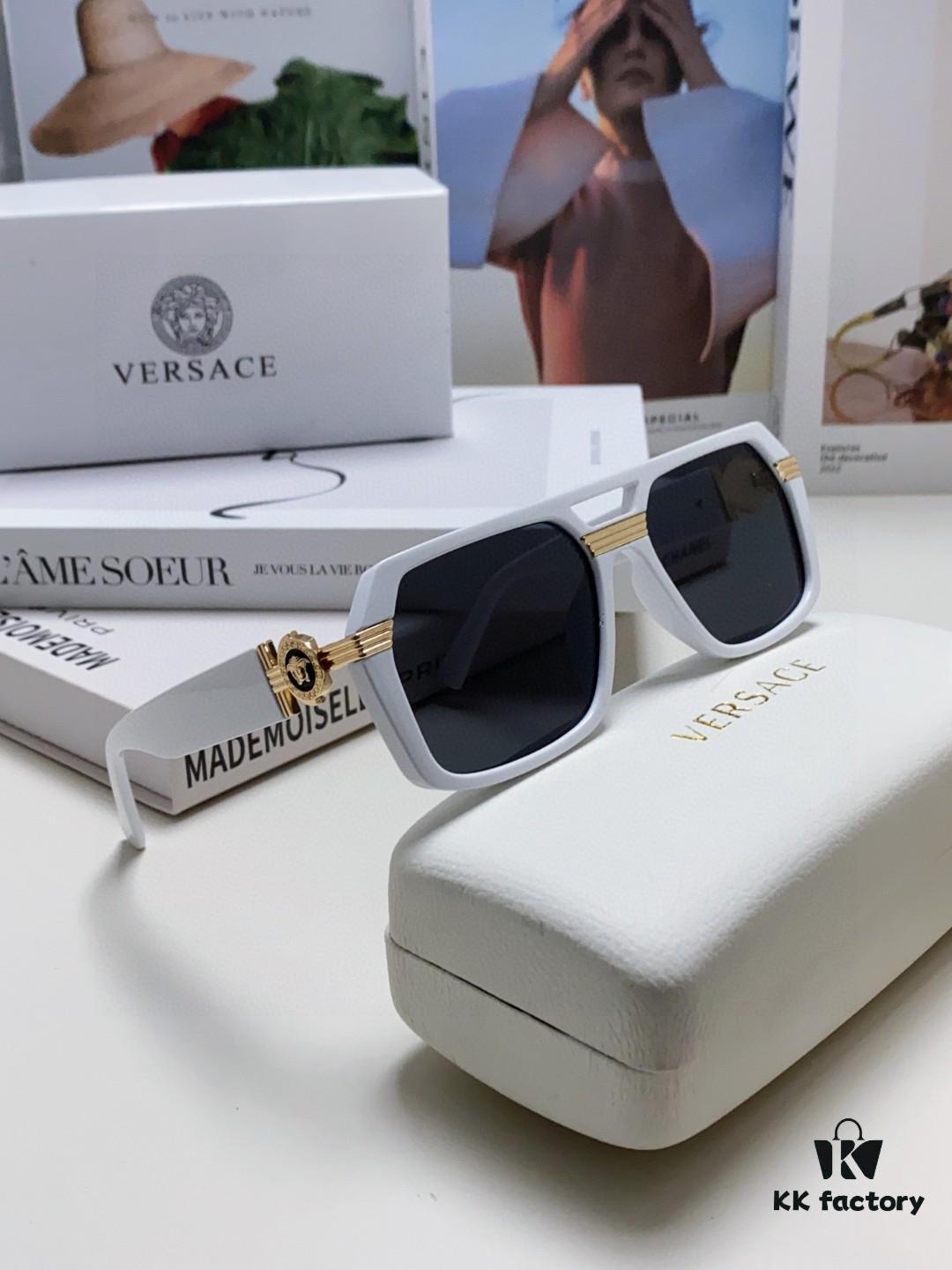 VERSACE Unisex Classic Black and Gold Sunglasses Fashion Couple Shades VE4399