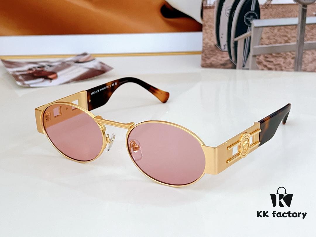 150 Matte High-Quality Versace VE2264 Details Available, Frosted Texture, 3D Medusa Queen Design, Top-Tier Sunglasses