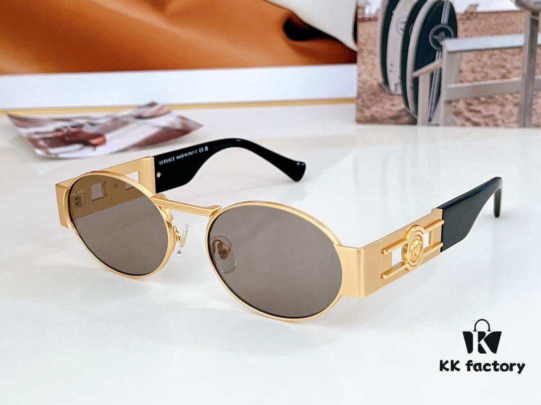 150 Matte High-Quality Versace VE2264 Details Available, Frosted Texture, 3D Medusa Queen Design, Top-Tier Sunglasses
