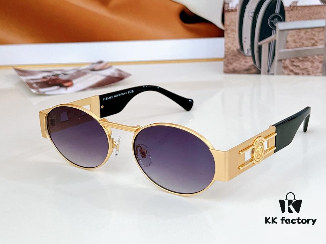 150 Matte High-Quality Versace VE2264 Details Available, Frosted Texture, 3D Medusa Queen Design, Top-Tier Sunglasses