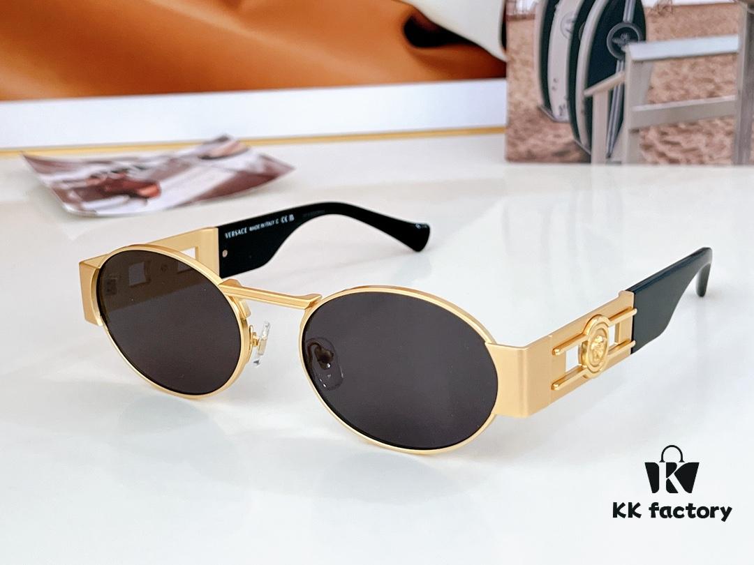 150 Matte High-Quality Versace VE2264 Details Available, Frosted Texture, 3D Medusa Queen Design, Top-Tier Sunglasses