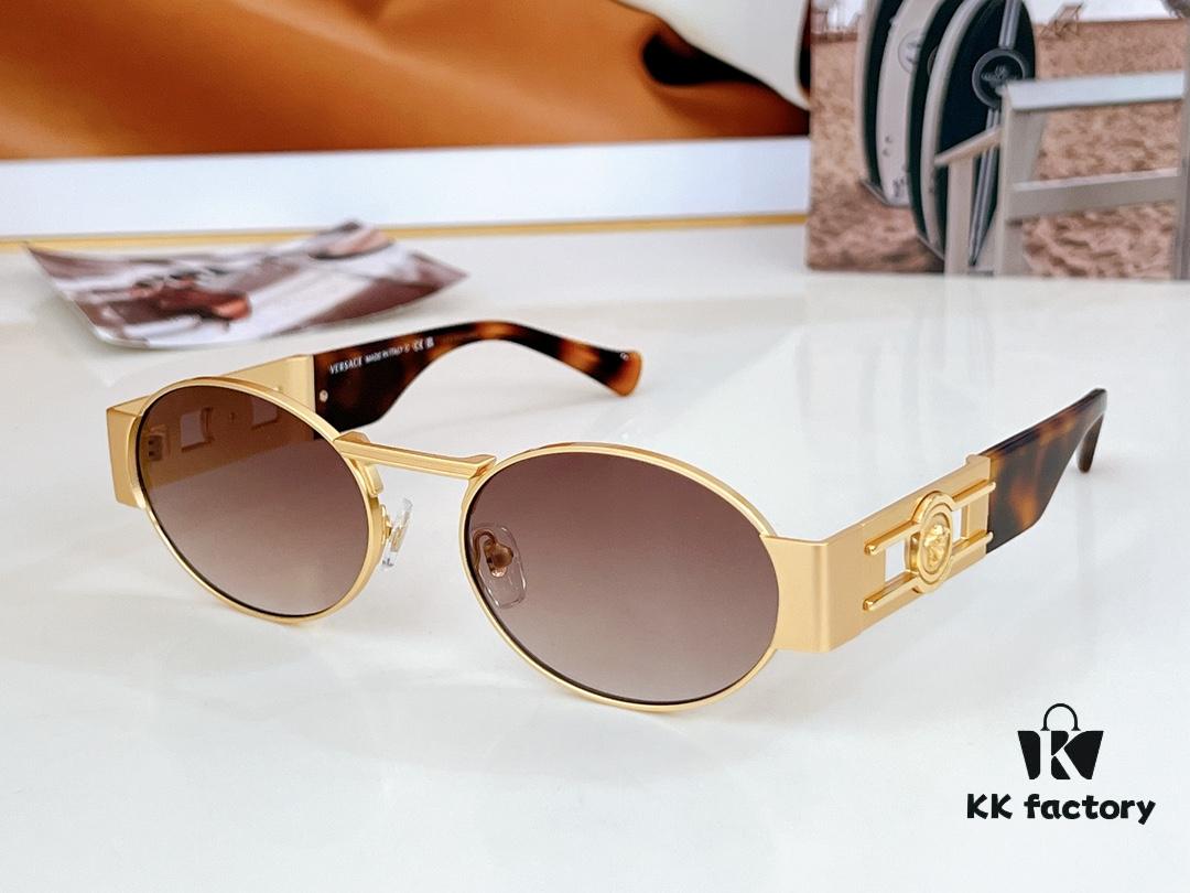 150 Matte High-Quality Versace VE2264 Details Available, Frosted Texture, 3D Medusa Queen Design, Top-Tier Sunglasses