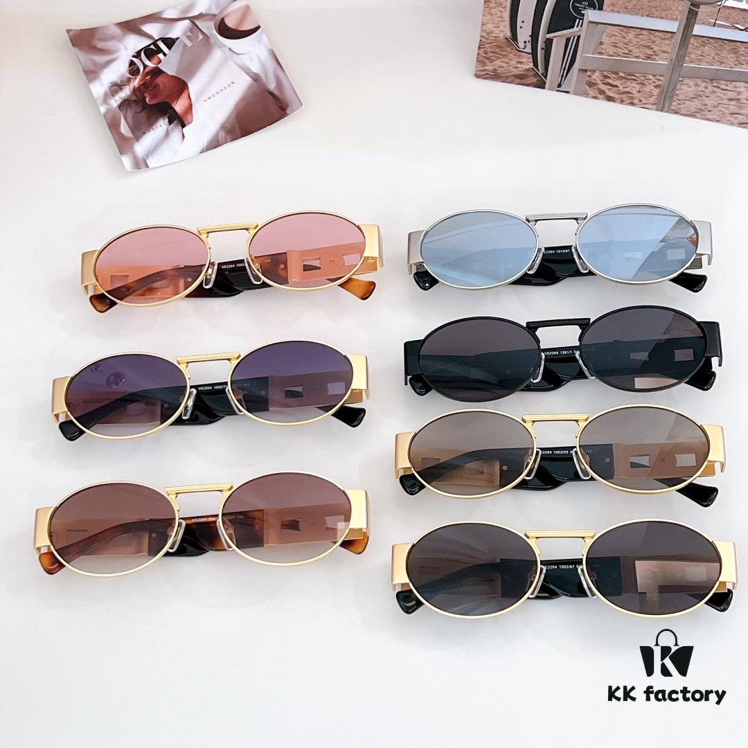 150 Matte High-Quality Versace VE2264 Details Available, Frosted Texture, 3D Medusa Queen Design, Top-Tier Sunglasses