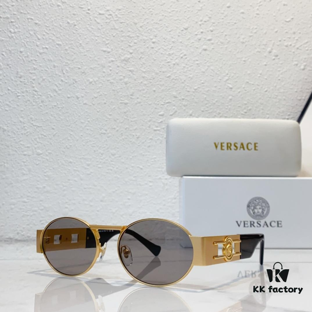 150 Frosted High-Quality Versace VE2264 Details Available, Frosted Texture, 3D Medusa Queen, Instagram Popular Sunglasses