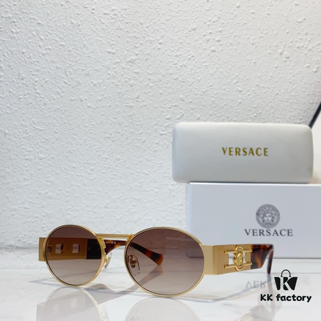 150 Frosted High-Quality Versace VE2264 Details Available, Frosted Texture, 3D Medusa Queen, Instagram Popular Sunglasses