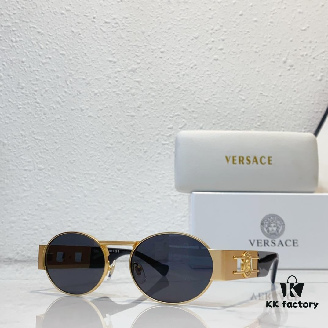 150 Frosted High-Quality Versace VE2264 Details Available, Frosted Texture, 3D Medusa Queen, Instagram Popular Sunglasses