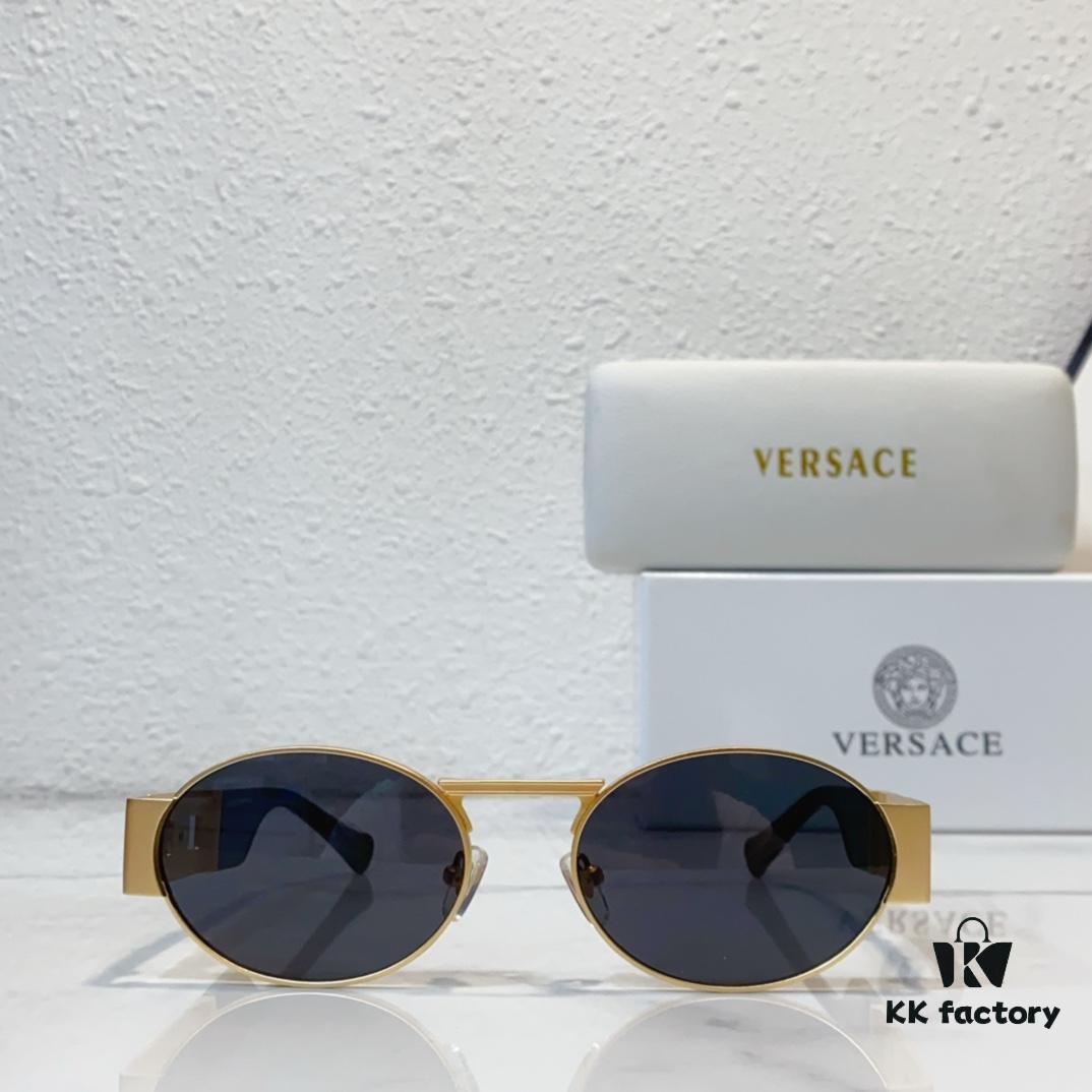 150 Frosted High-Quality Versace VE2264 Details Available, Frosted Texture, 3D Medusa Queen, Instagram Popular Sunglasses