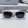 Versace Unisex Retro Stylish Narrow Frame Black Sunglasses with White Frame High-End Sun Glasses