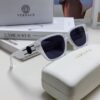 Versace Unisex Retro Stylish Narrow Frame Black Sunglasses with White Frame High-End Sun Glasses