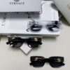 Versace Unisex Retro Stylish Narrow Frame Black Sunglasses with White Frame High-End Sun Glasses