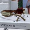 Versace 2014 New Small Frame Sunglasses for Women, Stylish Lettered Sunglasses, Square Frame Unisex Retro Sunglasses for Men and Women