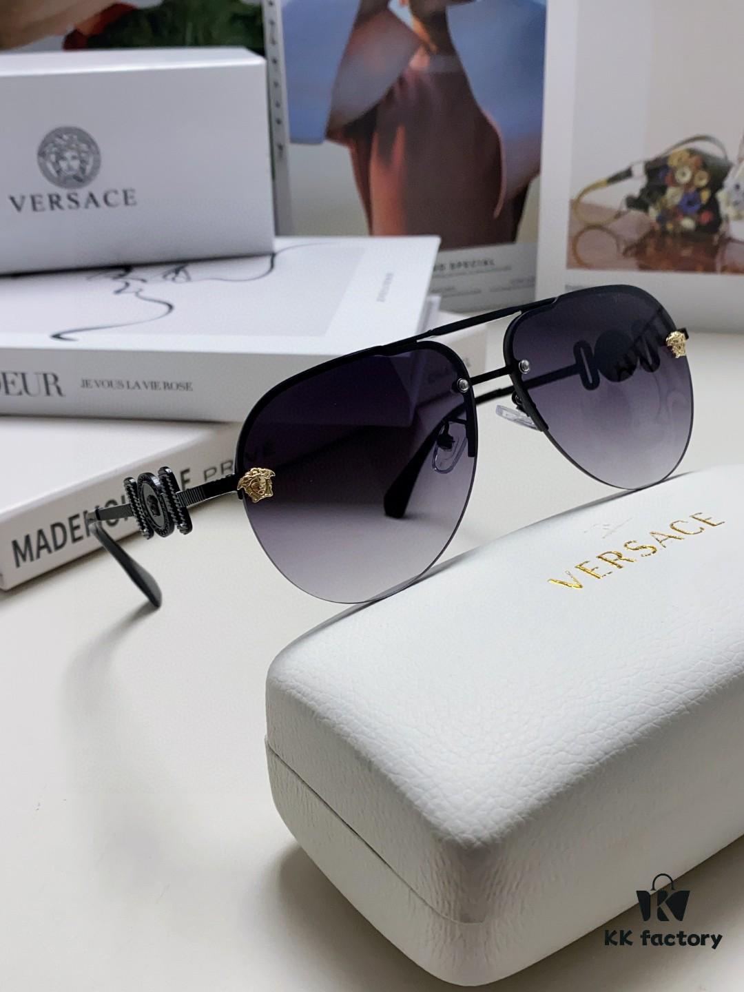 VERSACE Versace Fashion Sunglasses in European and American Style, Unisex Polarized Sunglasses, Men's Sun Protection Glasses, Stylish Eyewear to Complement Facial Features