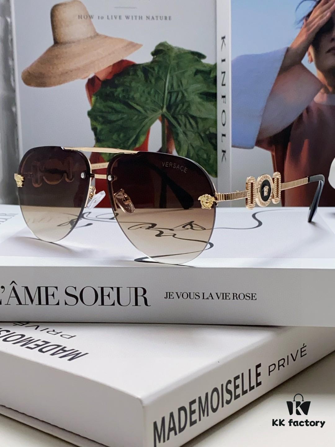 VERSACE Versace Fashion Sunglasses in European and American Style, Unisex Polarized Sunglasses, Men's Sun Protection Glasses, Stylish Eyewear to Complement Facial Features